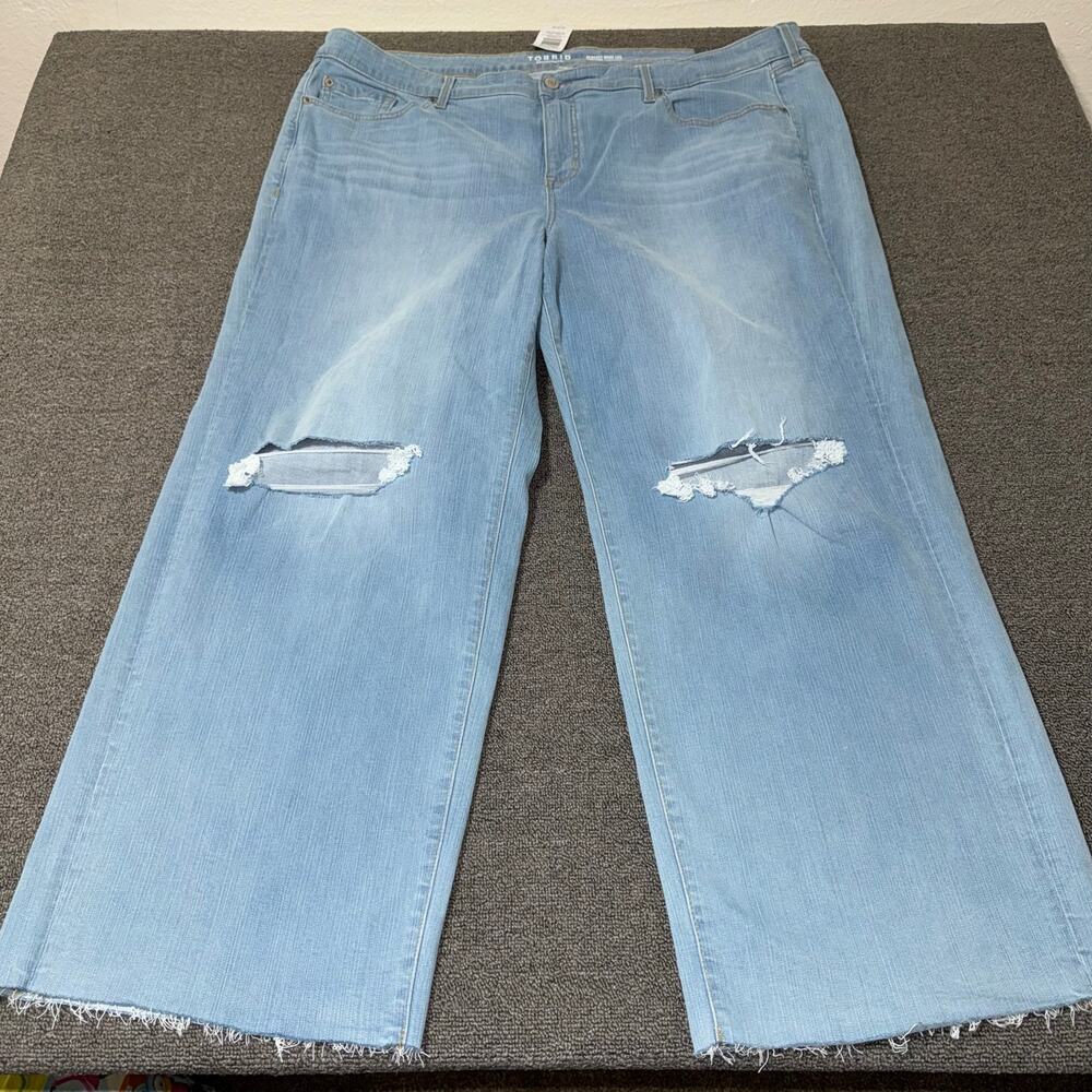 NWT Torrid Perfect Wide Leg Vintage Stretch Womens Plus Size 22R Blue Light Wash
